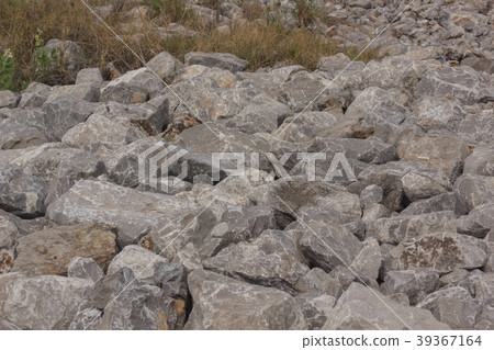 Stones on the dam wall in Thailand. 39367164