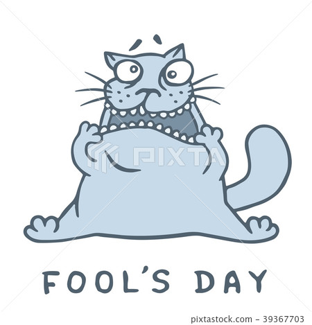 Cartoon fat cat went crazy. Vector illustration. Cartoon fat cat went crazy. Vector illustration. 39367703