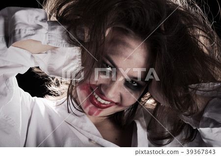 woman with smeared cosmetics woman with smeared cosmetics 39367843