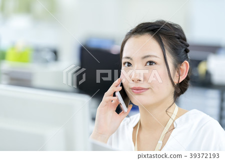 女商人，辦公室，智能手機 39372193
