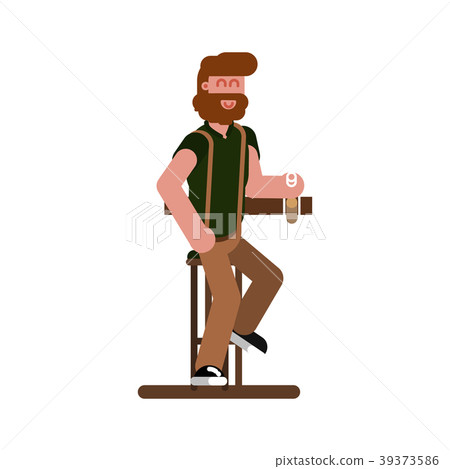 Man in bar drinks a beer Man in bar drinks a beer 39373586