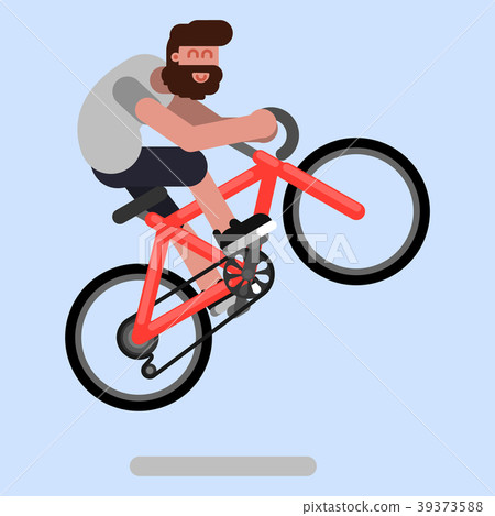 Man jumps on a bicycle Man jumps on a bicycle 39373588