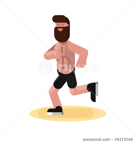 Man jogging on beach 39373589