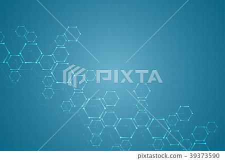 Technology background with hexagons. Molecular 39373590