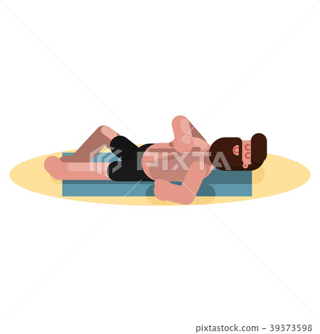 Man laying on beach Man laying on beach 39373598