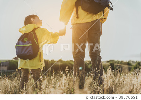 Little family enjoying active rest on nature 39376651