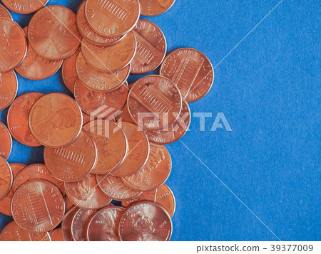 One Cent Dollar coins, United States over blue 39377009