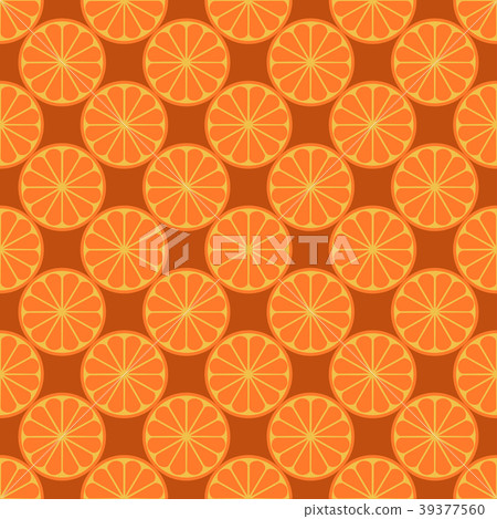 Orange fruit seamless bright pattern - Stock Illustration [39377560 ...