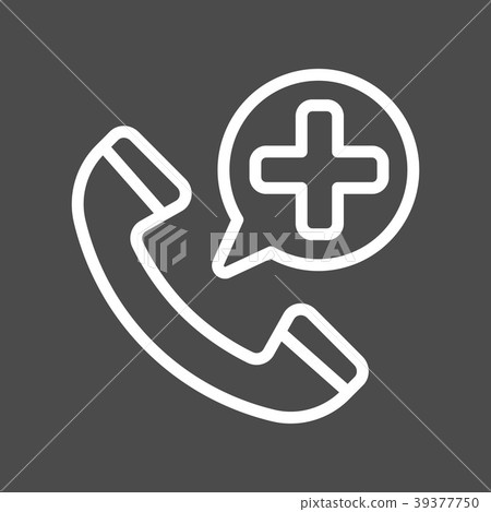 Emergency call filled outline icon, medicine and 39377750