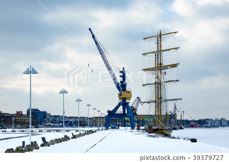 Winter time in the city port of Rostock, Germany Winter time in the city port of Rostock, Germany 39379727