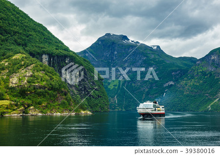 View to the Geirangerfjord in Norway 39380016