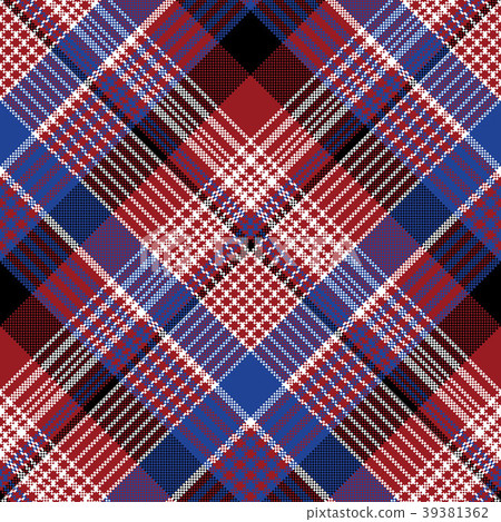 Red blue pixel check seamless pattern 39381362