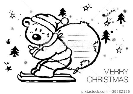 Cartoon polar bear Merry Christmas character. Cute 39382136