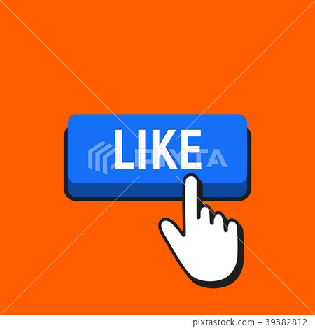 Hand Mouse Cursor Clicks the Like Button. Hand Mouse Cursor Clicks the Like Button. 39382812
