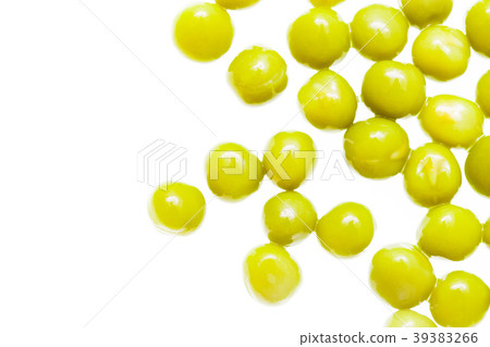 Pickled green peas isolated on white background 39383266