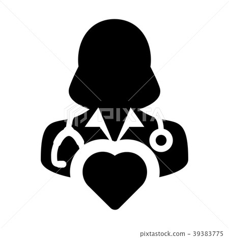 Doctor Icon Vector Female Physician Heart Symbol Doctor Icon Vector Female Physician Heart Symbol 39383775