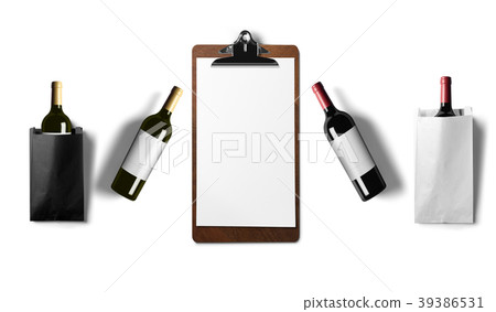 Red wine, White wine, bottles isolated on white ba Red wine, White wine, bottles isolated on white ba 39386531