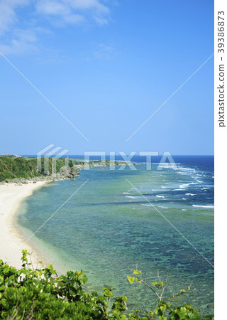 海洋沙子海灘Okinoerabu-jima風景 39386873