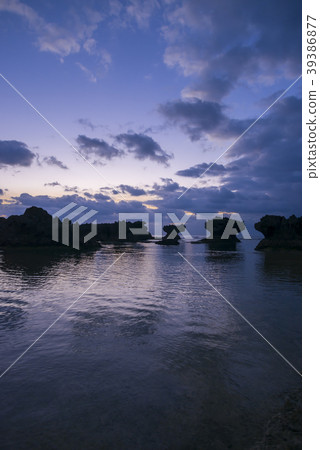Okinerabu Island Ujiji beach shaped rock dawn 39386877