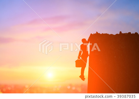silhouette of business man 39387035