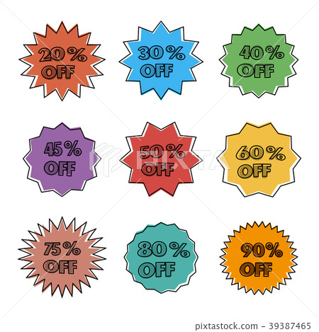 Bright cartoon labels, vector illustration. Bright cartoon labels, vector illustration. 39387465