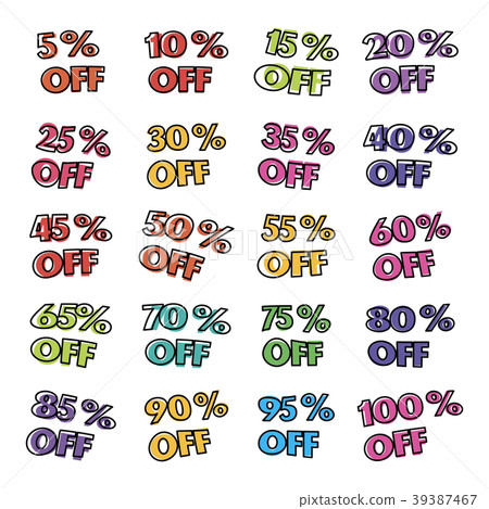 Bright cartoon labels, vector illustration. 39387467