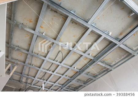 Skeleton of a ceiling from a metal profile, for the subsequent drywall sheets Skeleton of a ceiling from a metal profile, for the subsequent drywall sheets 39388456