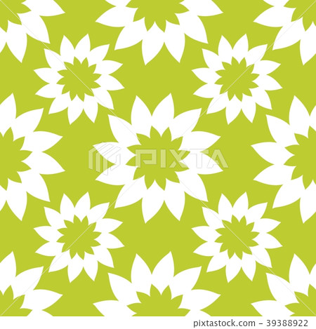 Seamless floral pattern. Repeated green flowers Seamless floral pattern. Repeated green flowers 39388922