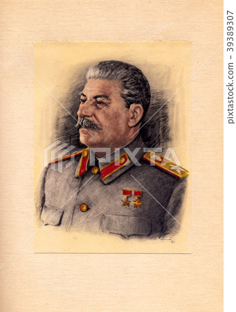 Card with a picture of Stalin artist Karpov, 194 Card with a picture of Stalin artist Karpov, 194 39389307
