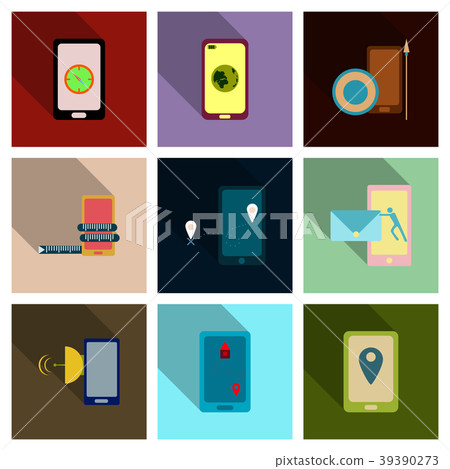 Abstract style modern and vintage mobile gadgets 39390273