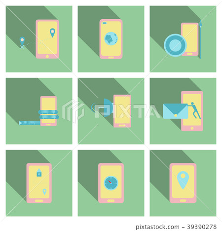 Abstract style modern and vintage mobile gadgets 39390278