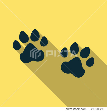 Animal footprint isolated on background. Dog paw Animal footprint isolated on background. Dog paw 39390390