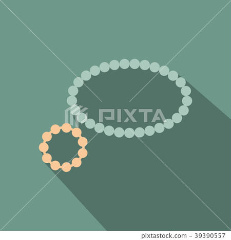 Pearl necklace icon in cartoon style isolated on 39390557