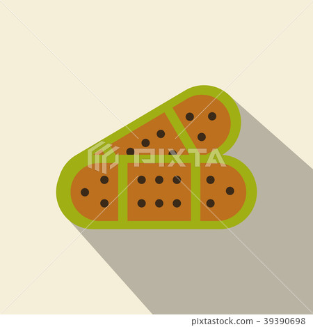 Medical Flat Icon With Long Shadow. Plaster - Stock Illustration ...