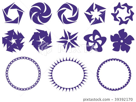 Set of icons from circles, chains, symbols for 39392170
