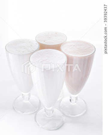 Four Ice Cream Shakes. Delicious ice cream float 39392437