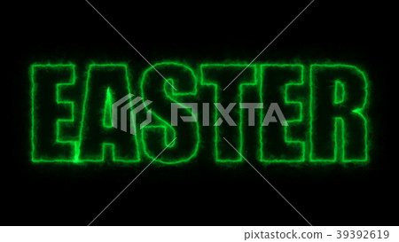 Easter text, 3d rendering backdrop, computer - Stock Illustration