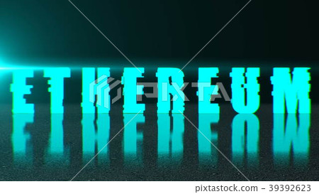Blockchain concept, stylish ethereum text on Blockchain concept, stylish ethereum text on 39392623