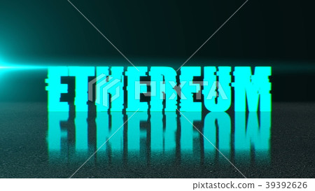 Blockchain concept, stylish ethereum text on 39392626