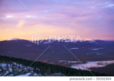 morning dawn in the Ural Mountains 39392904