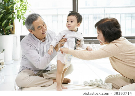 Parenting, Grandfather, Grandmother, Grandson, Korean Parenting, Grandfather, Grandmother, Grandson, Korean 39393714