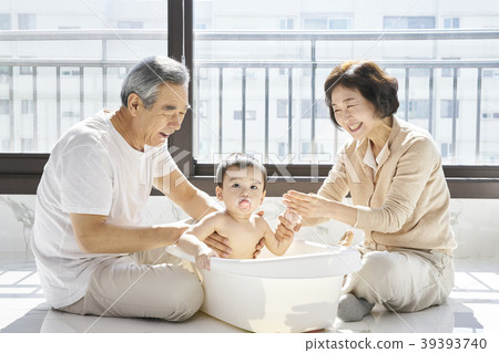 Parenting, Grandfather, Grandmother, Grandson, Korean Parenting, Grandfather, Grandmother, Grandson, Korean 39393740