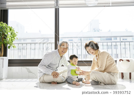 育兒，祖父，祖母，孫子，韓國人 39393752