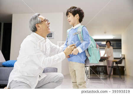 Parenting, Grandfather, Grandmother, Grandson, Korean 39393819