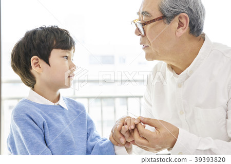 育兒，祖父，孫子，韓國人 39393820