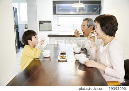 Parenting, Grandfather, Grandmother, Grandson, Korean 39393990