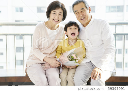 Parenting, Grandfather, Grandmother, Grandson, Korean 39393991