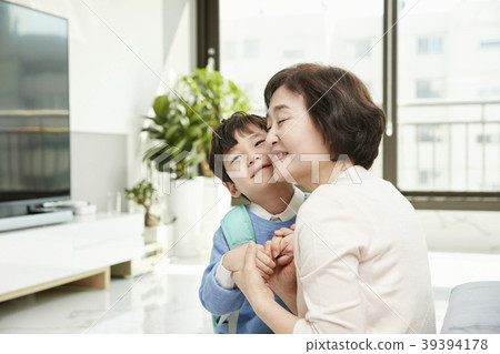 育兒，祖母，孫子，韓國人 39394178