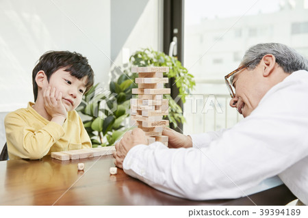 Parenting, Grandfather, Grandson, Korean 39394189