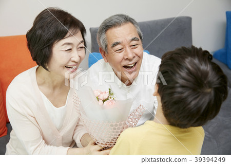 Parenting, Grandfather, Grandmother, Grandson, Korean 39394249